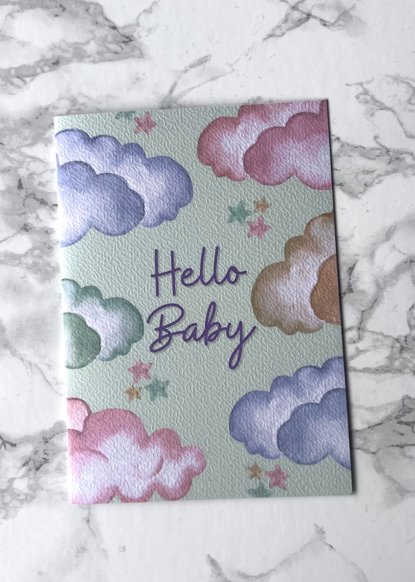 Hello Baby Clouds Greetings Card