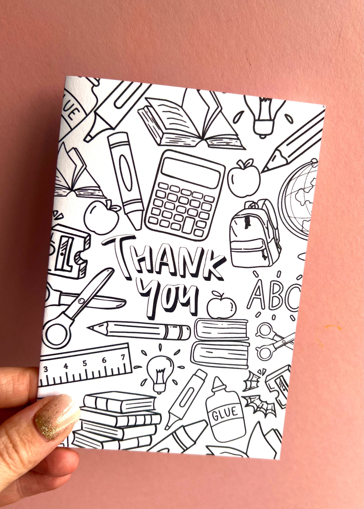 Colour Me Thank You Teacher Greetings Card
