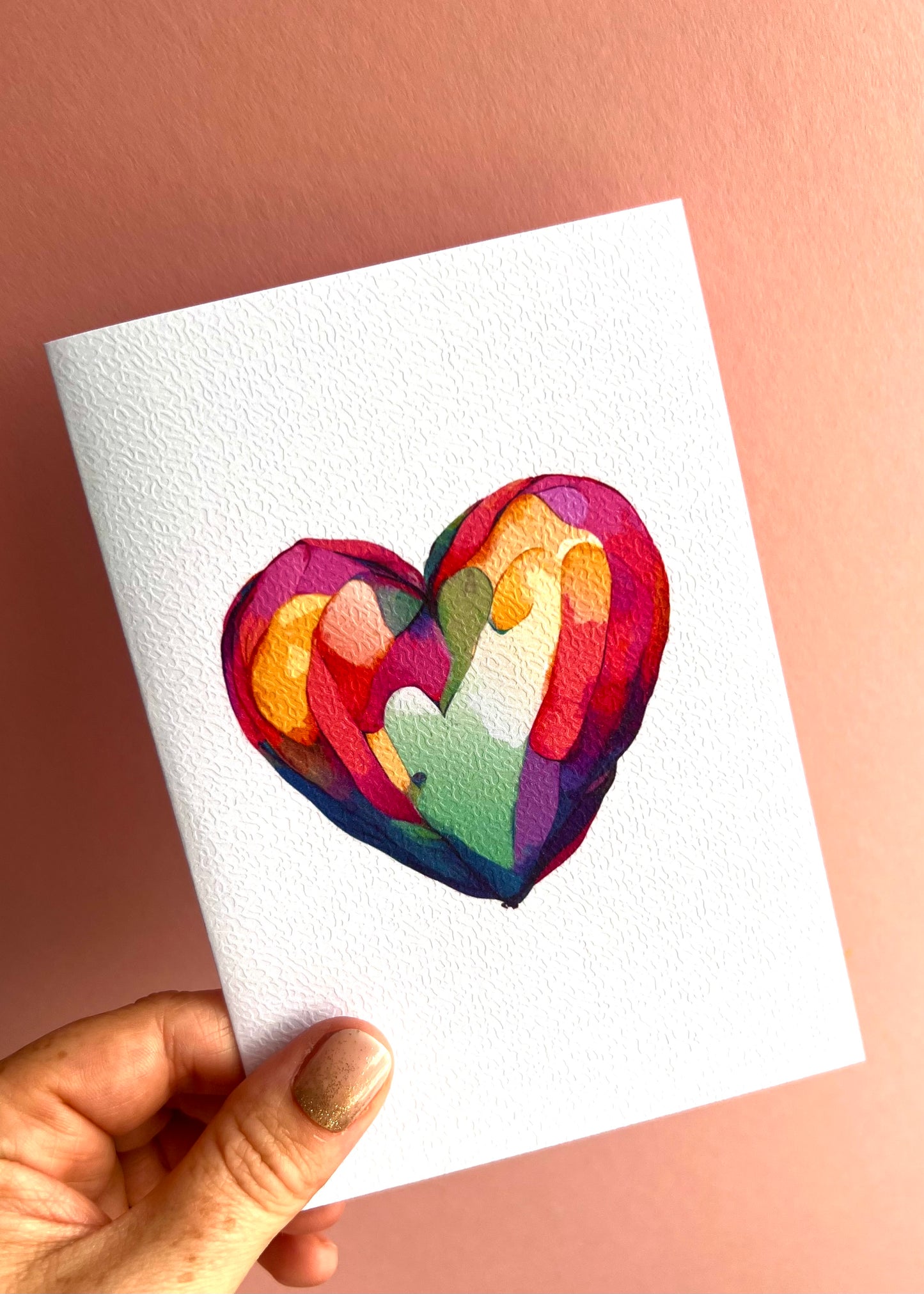 Blank Bright Heart Greetings Card