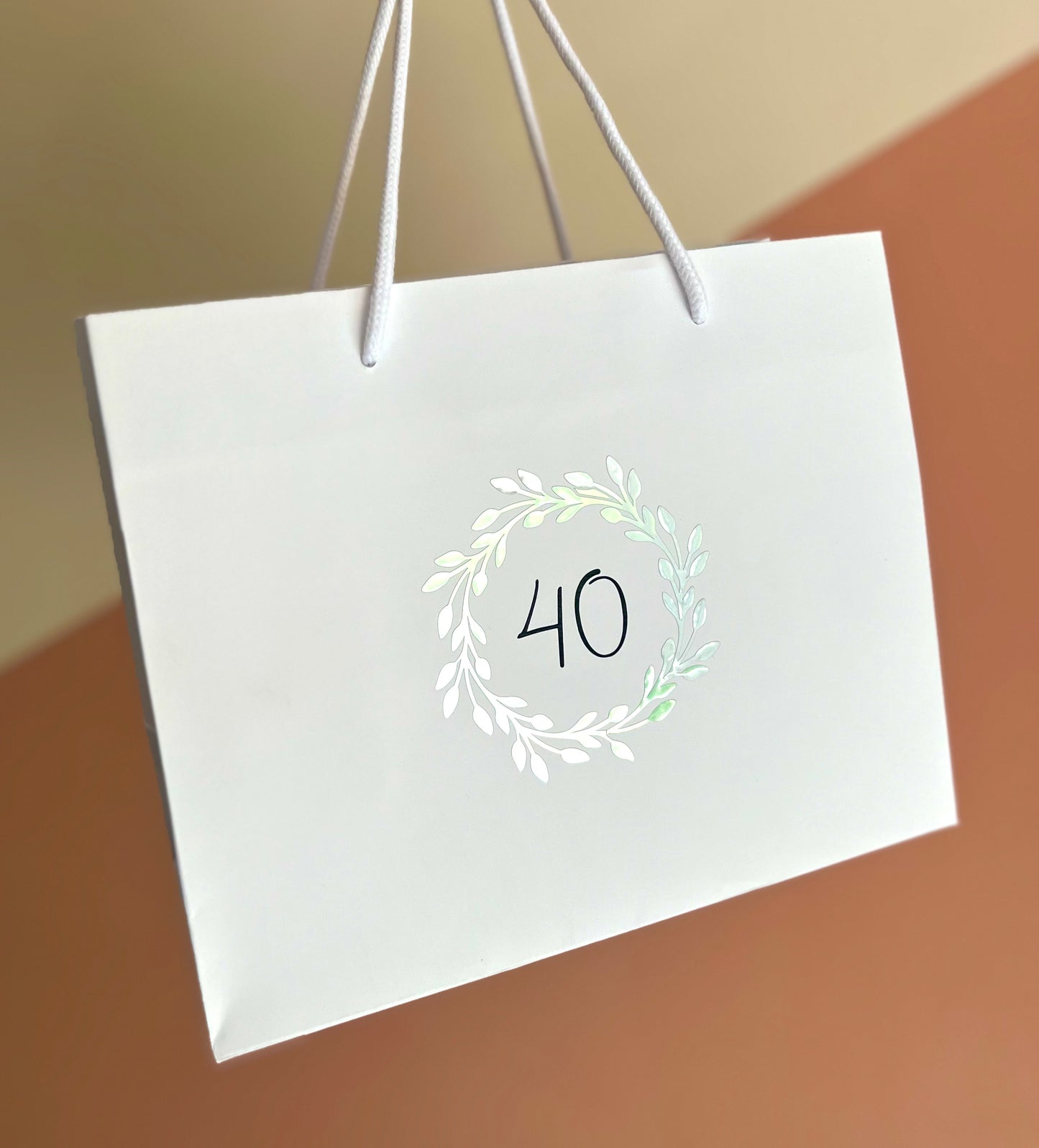Wreath Personalised White Gift Bag