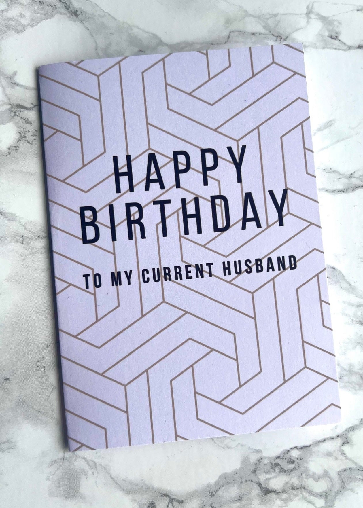 Current Husband Geometric Birthday Card