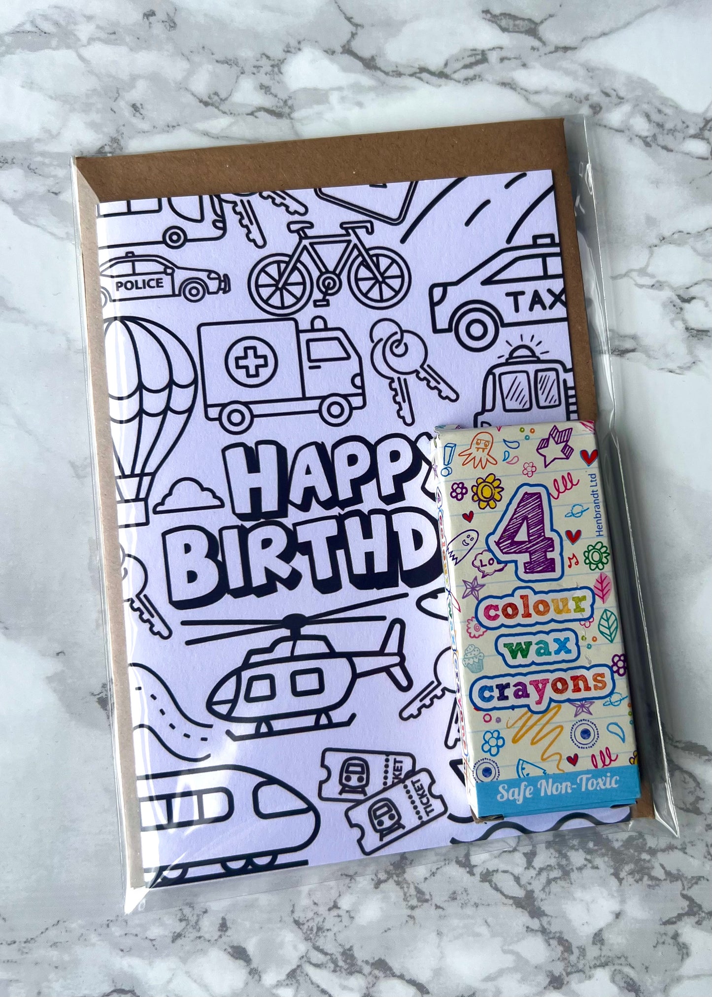 Colour Me Birthday Transport Card
