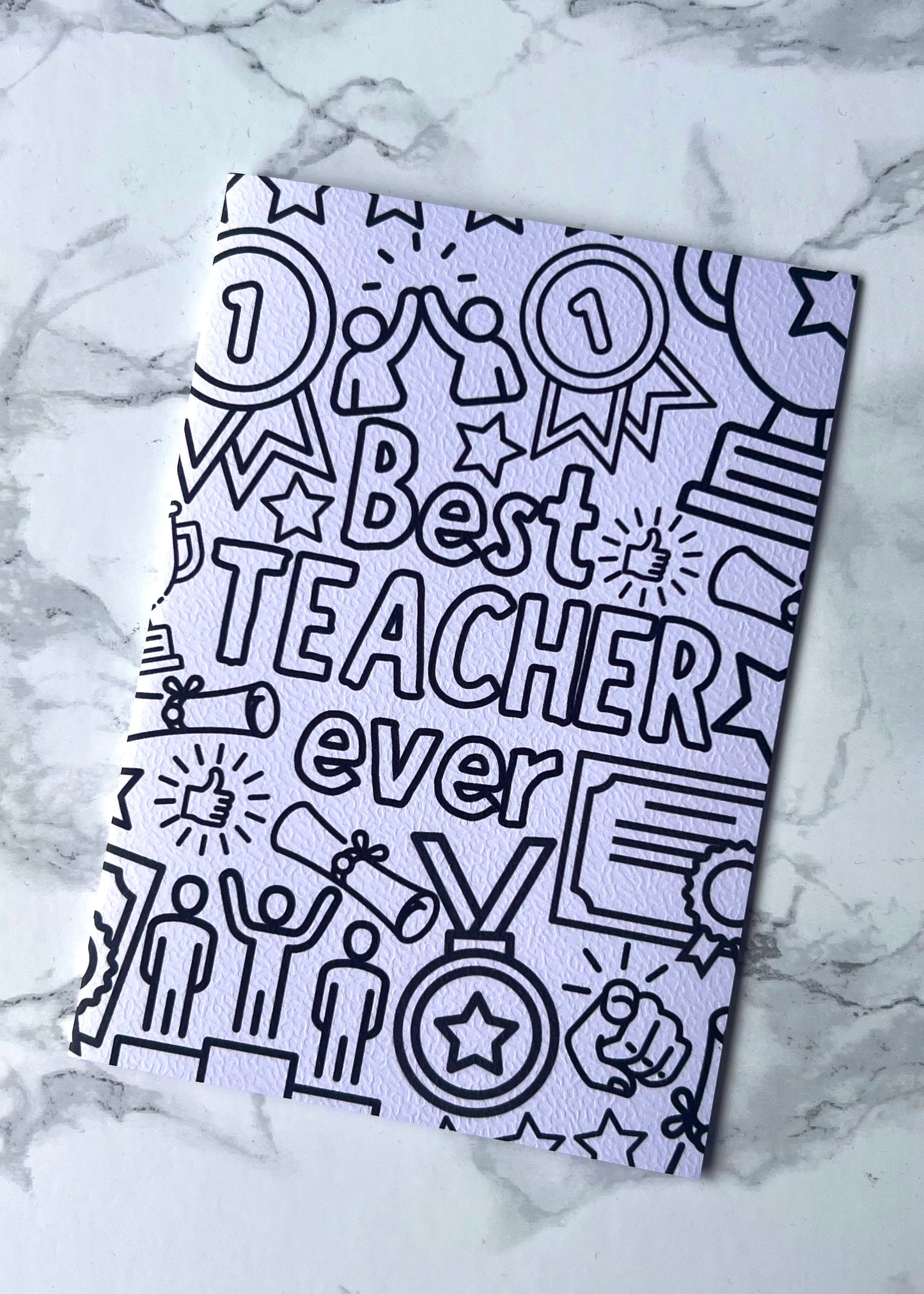 Colour Me Best Teacher Ever Card
