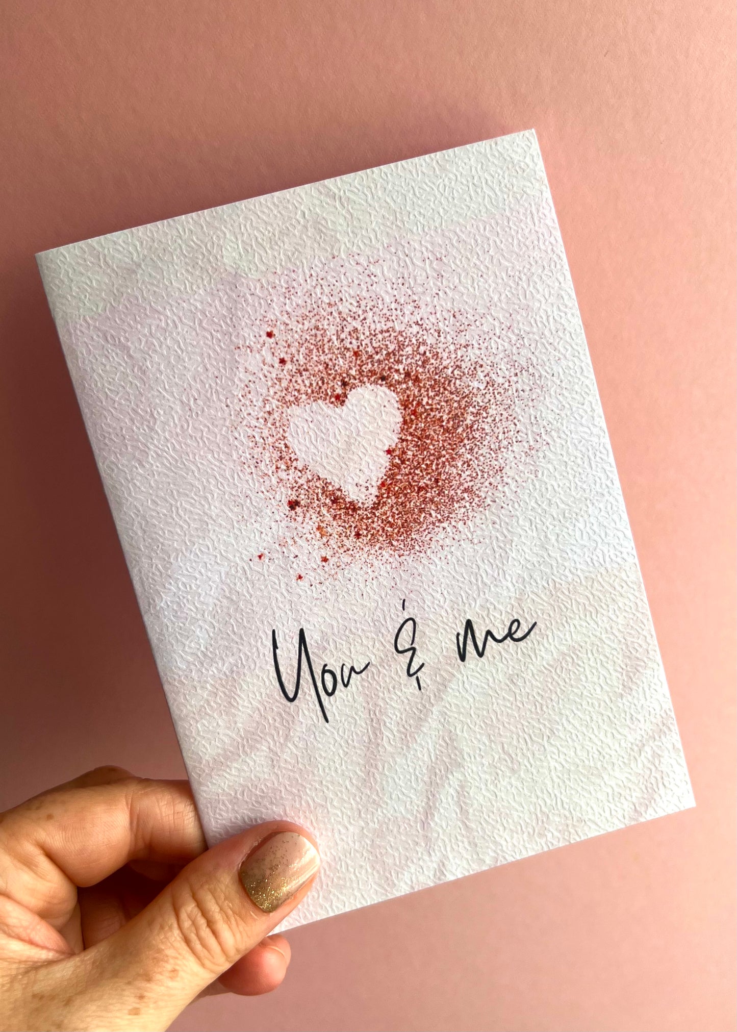 You & Me Heart Greetings Card