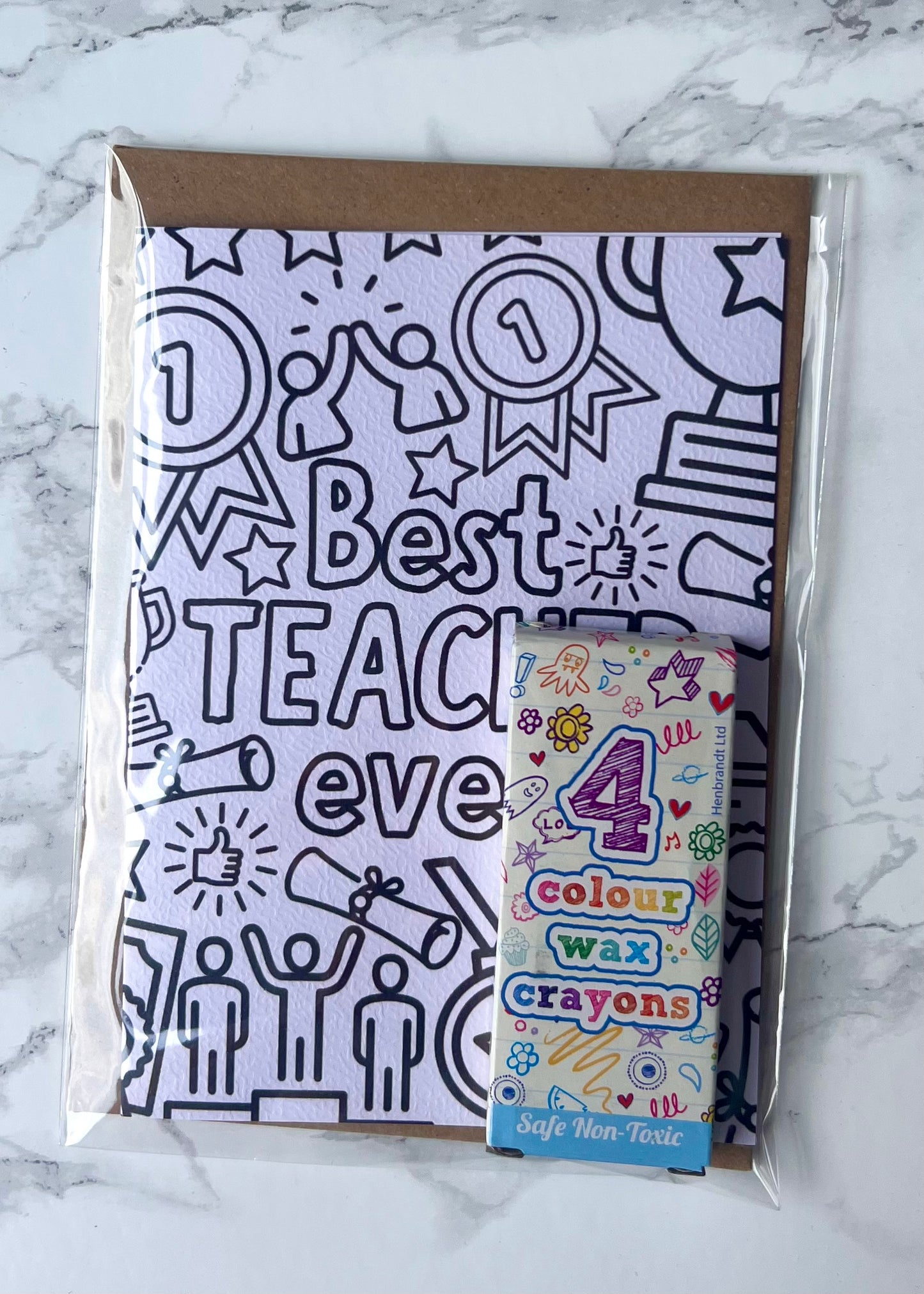 Colour Me Best Teacher Ever Card