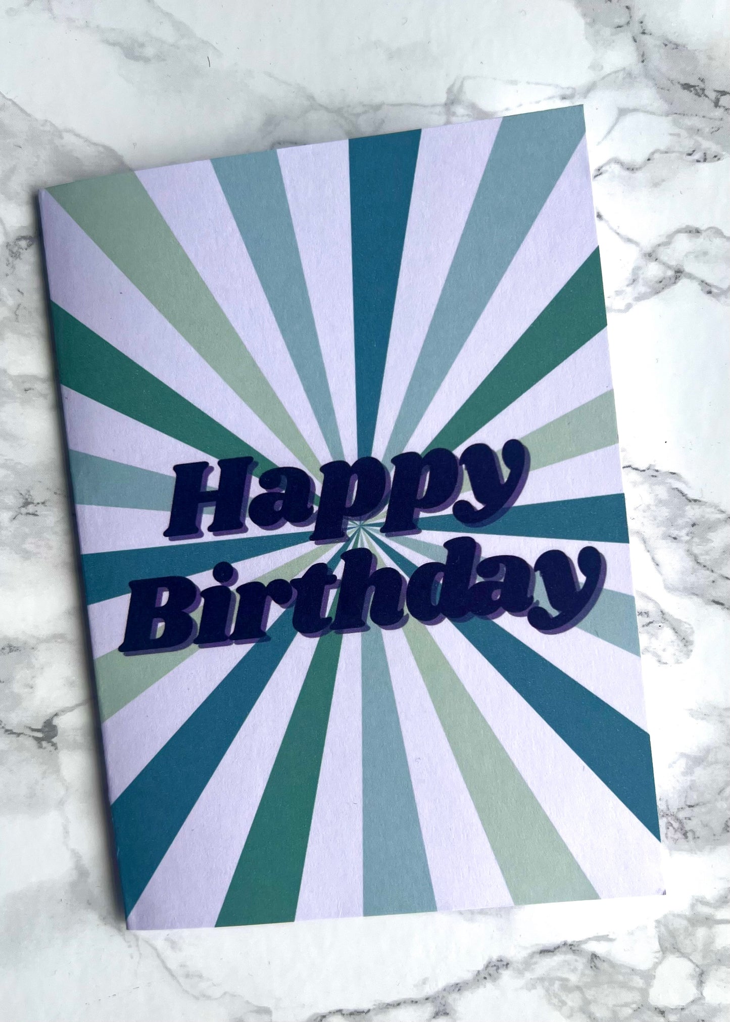 Blue Centre Stripe Birthday Card