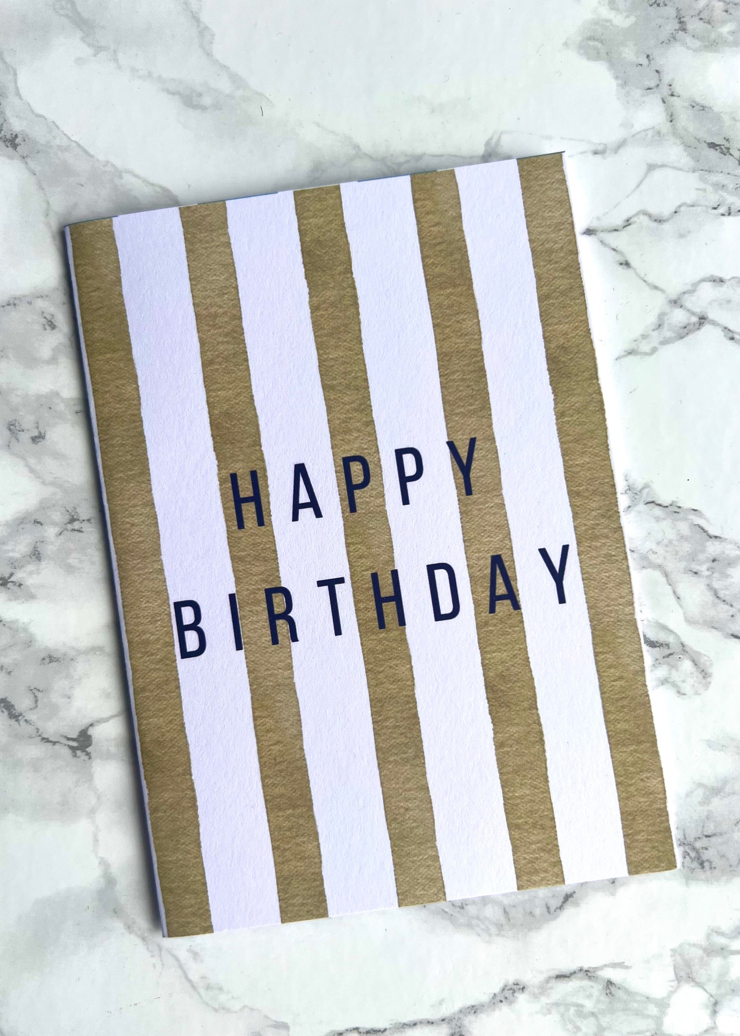 Green Stripy Birthday Card