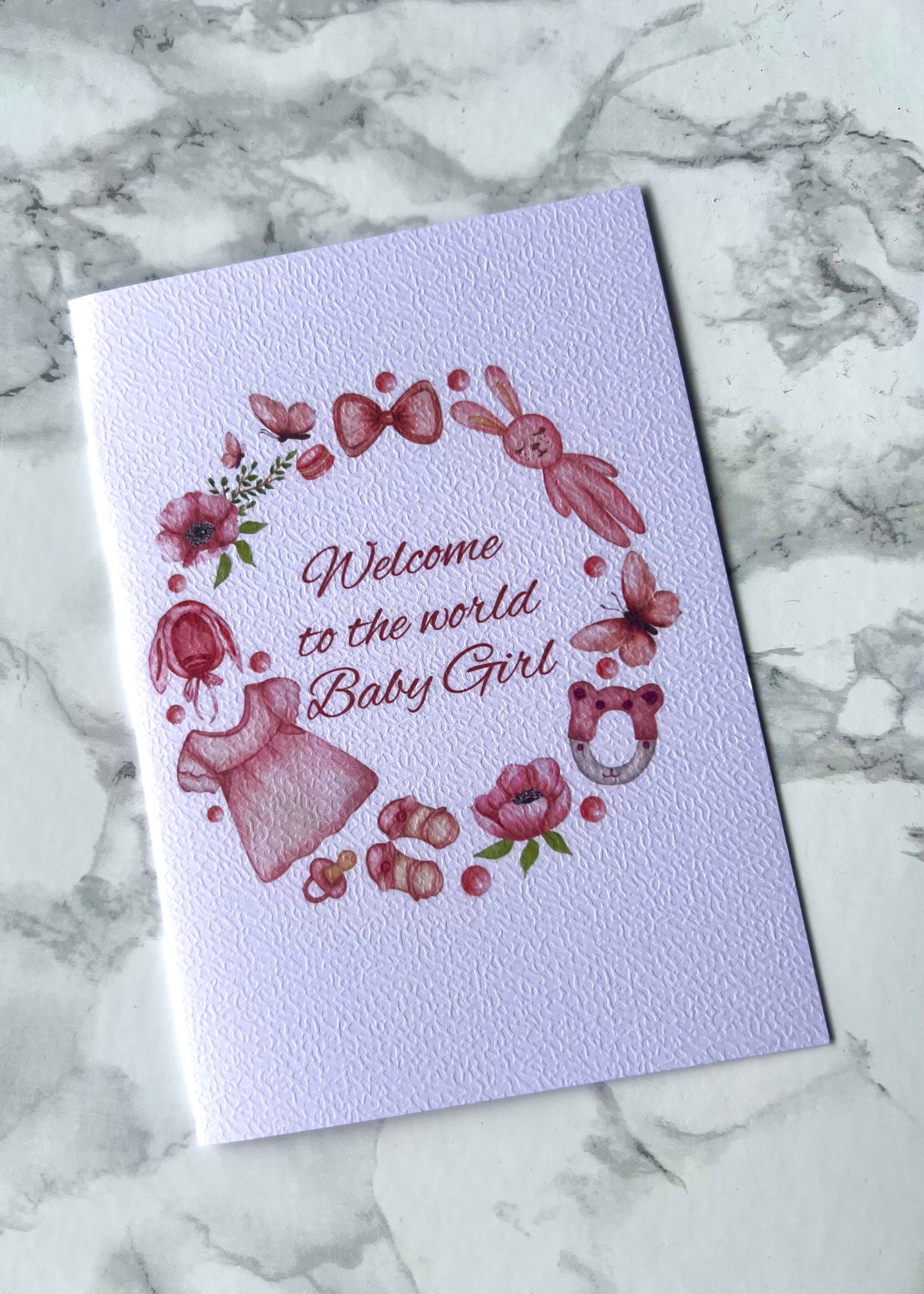 Pink Baby Girl Greetings Card