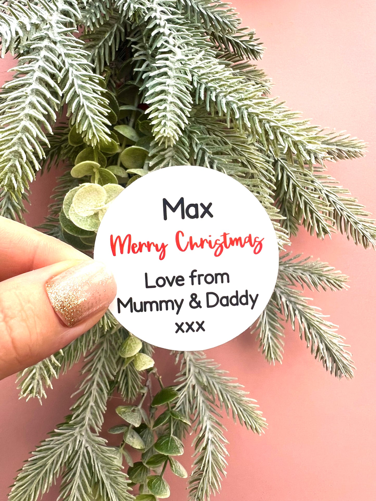 12 Personalised Christmas Gift Tag Stickers