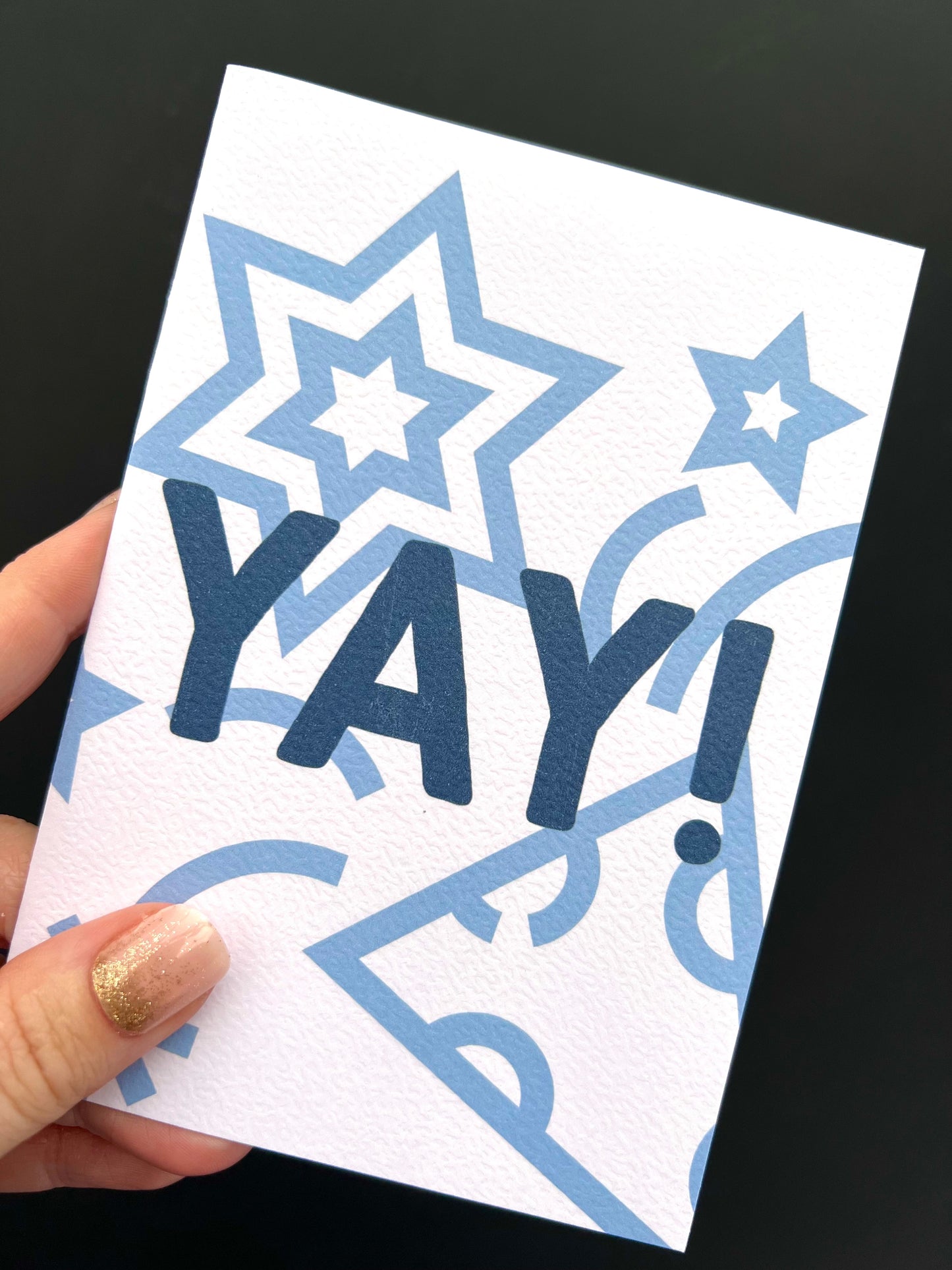 Blue YAY Greetings Card