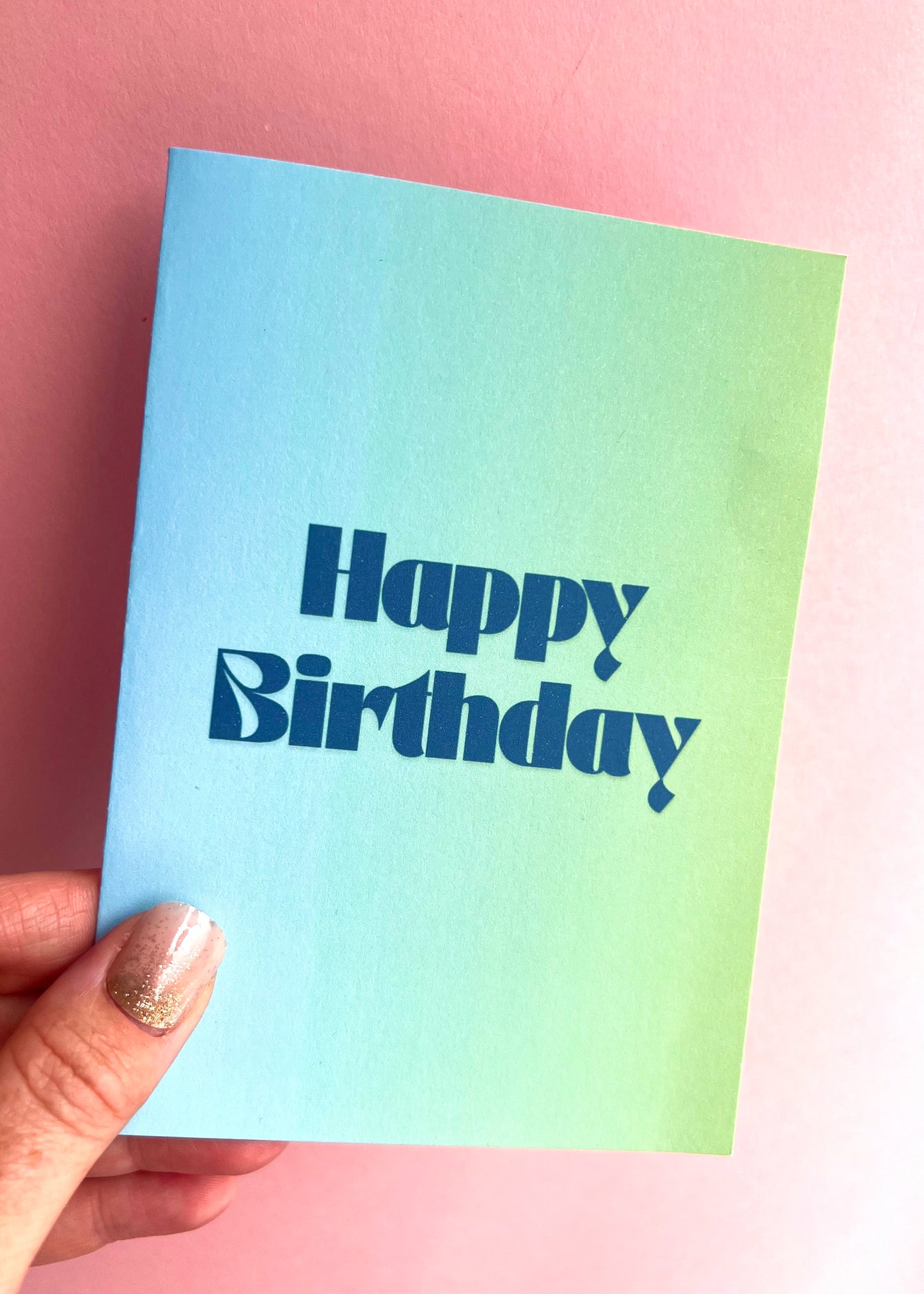 Blue Fade Birthday Card
