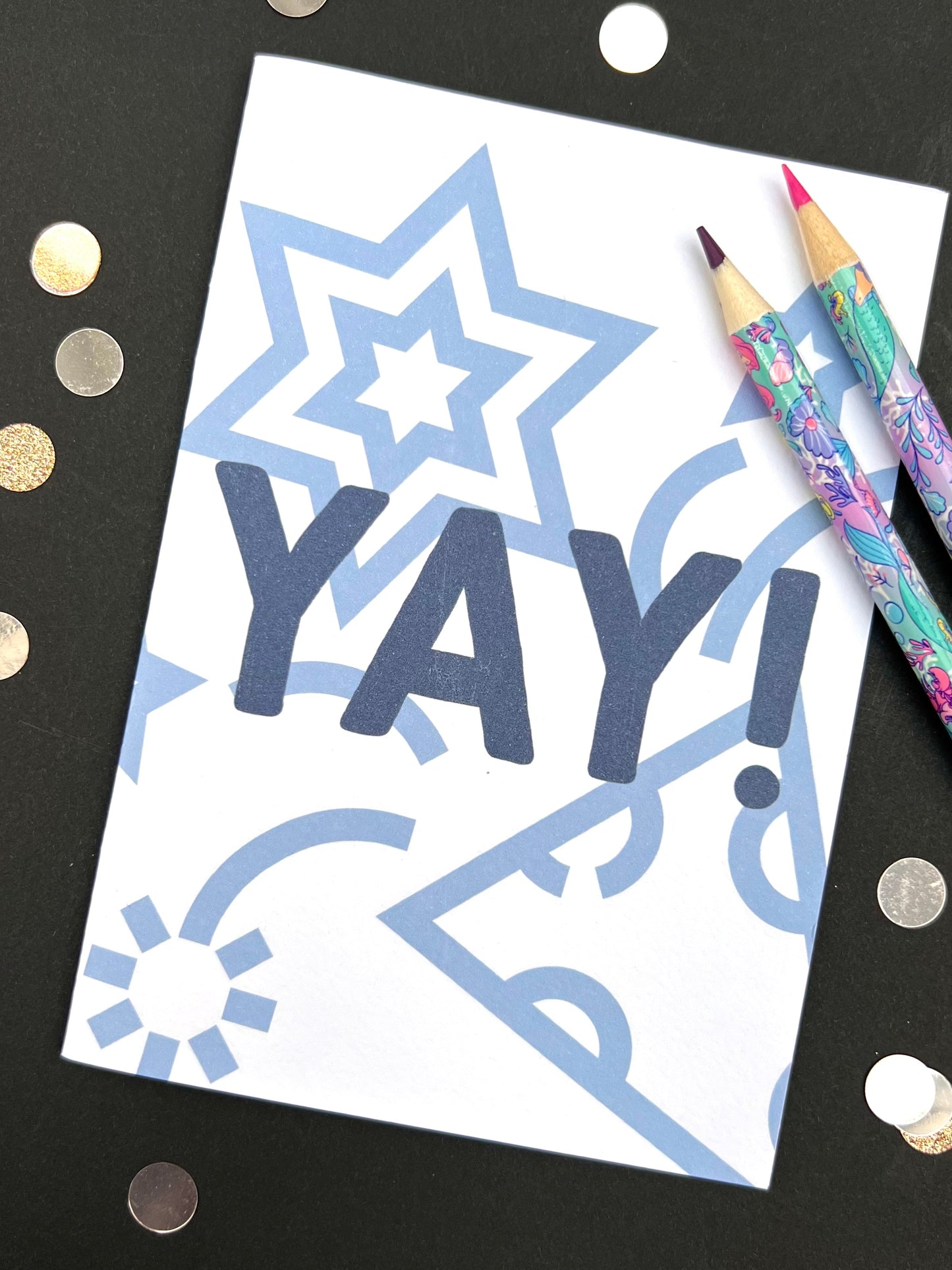 Blue YAY Greetings Card