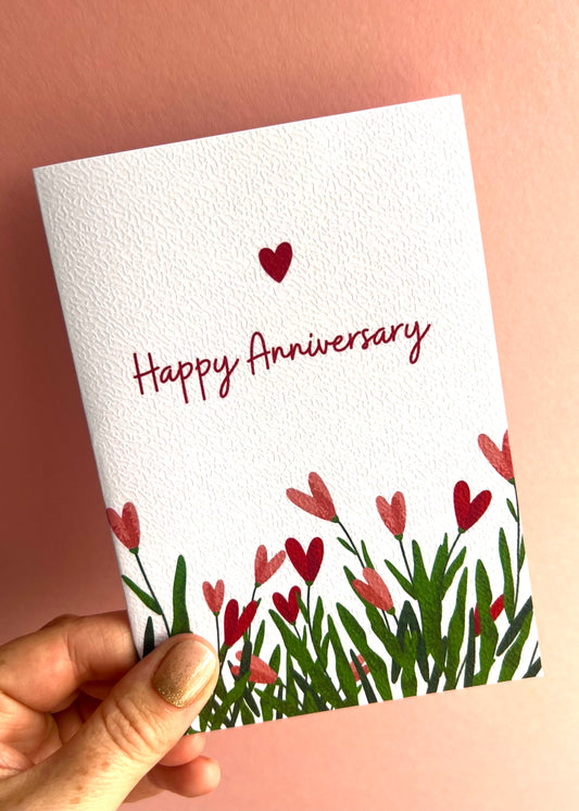 Anniversary Flowers Greetings Card