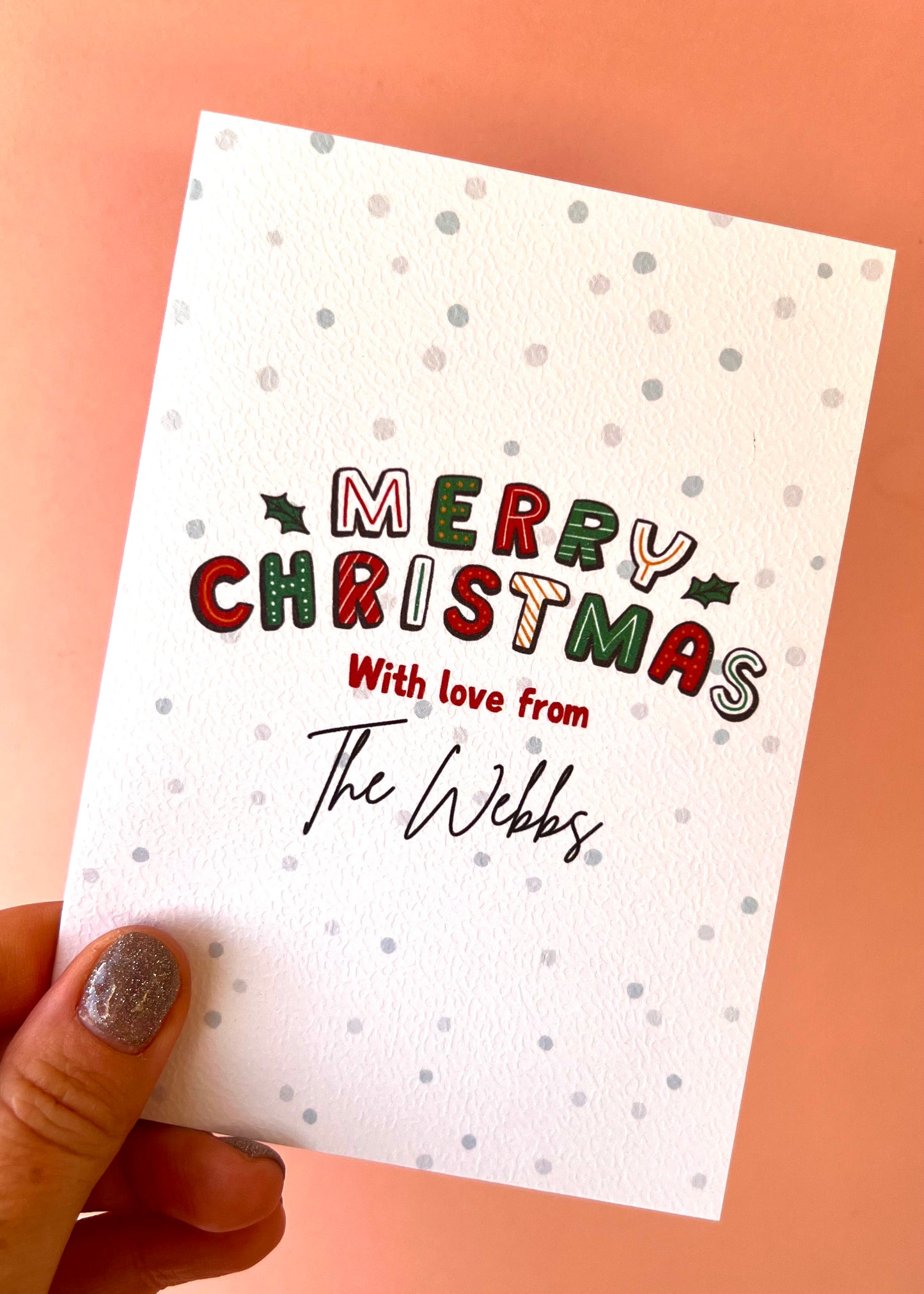 Personalised Merry Christmas Card