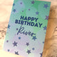 Blue Birthday Stars Greetings Card