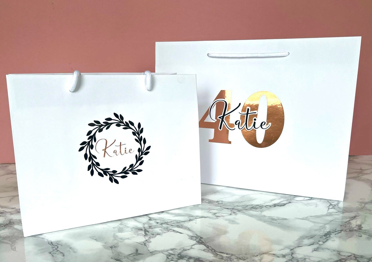 Wreath Personalised White Gift Bag