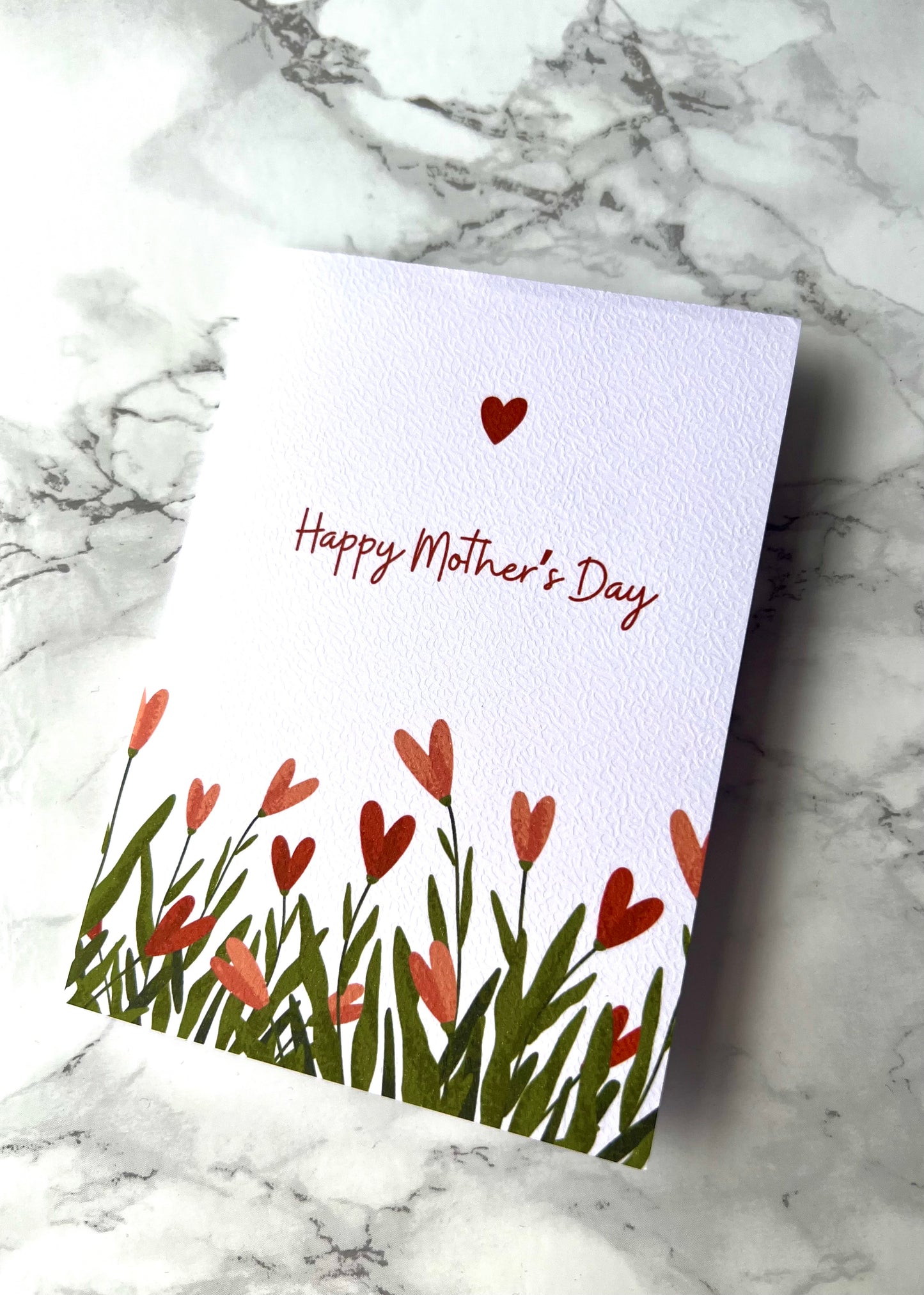 Mother’s Day Orange Heart Greetings Card