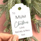 Set of 5 Personalised Green Christmas Gift Tags