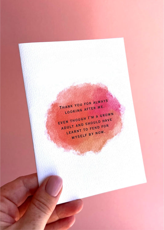 Grown Adult Thank You Greetings Card