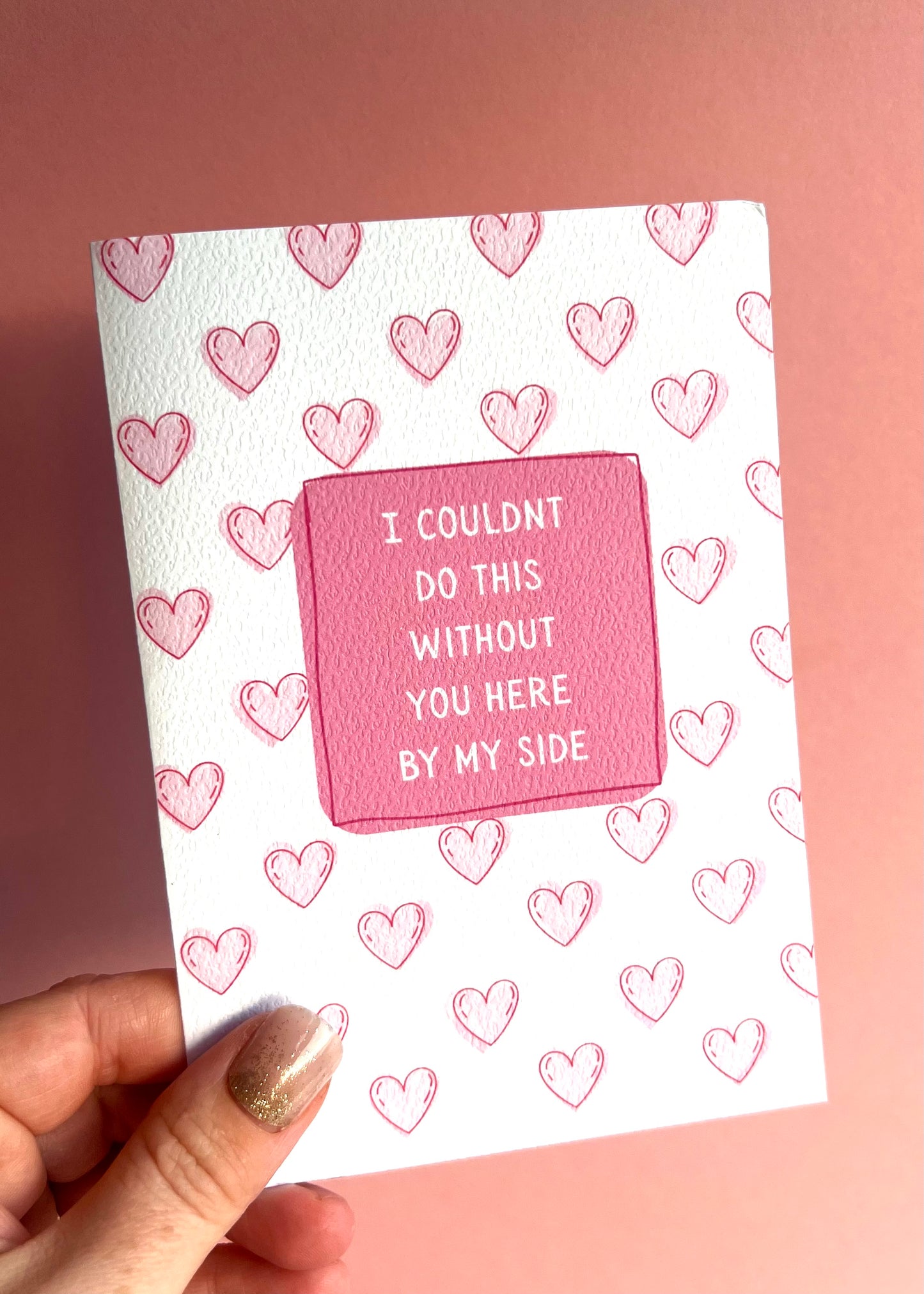 Here By My Side Hearts Greetings Card