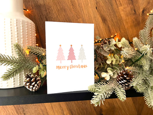 Pastel Trees Christmas Card