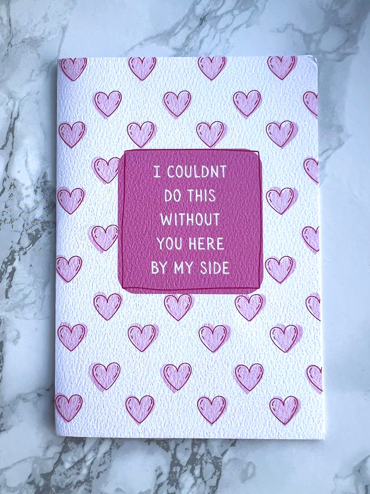 Here By My Side Hearts Greetings Card