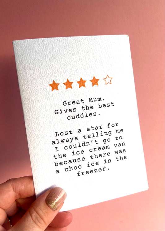 4 Star Mum Greetings Card