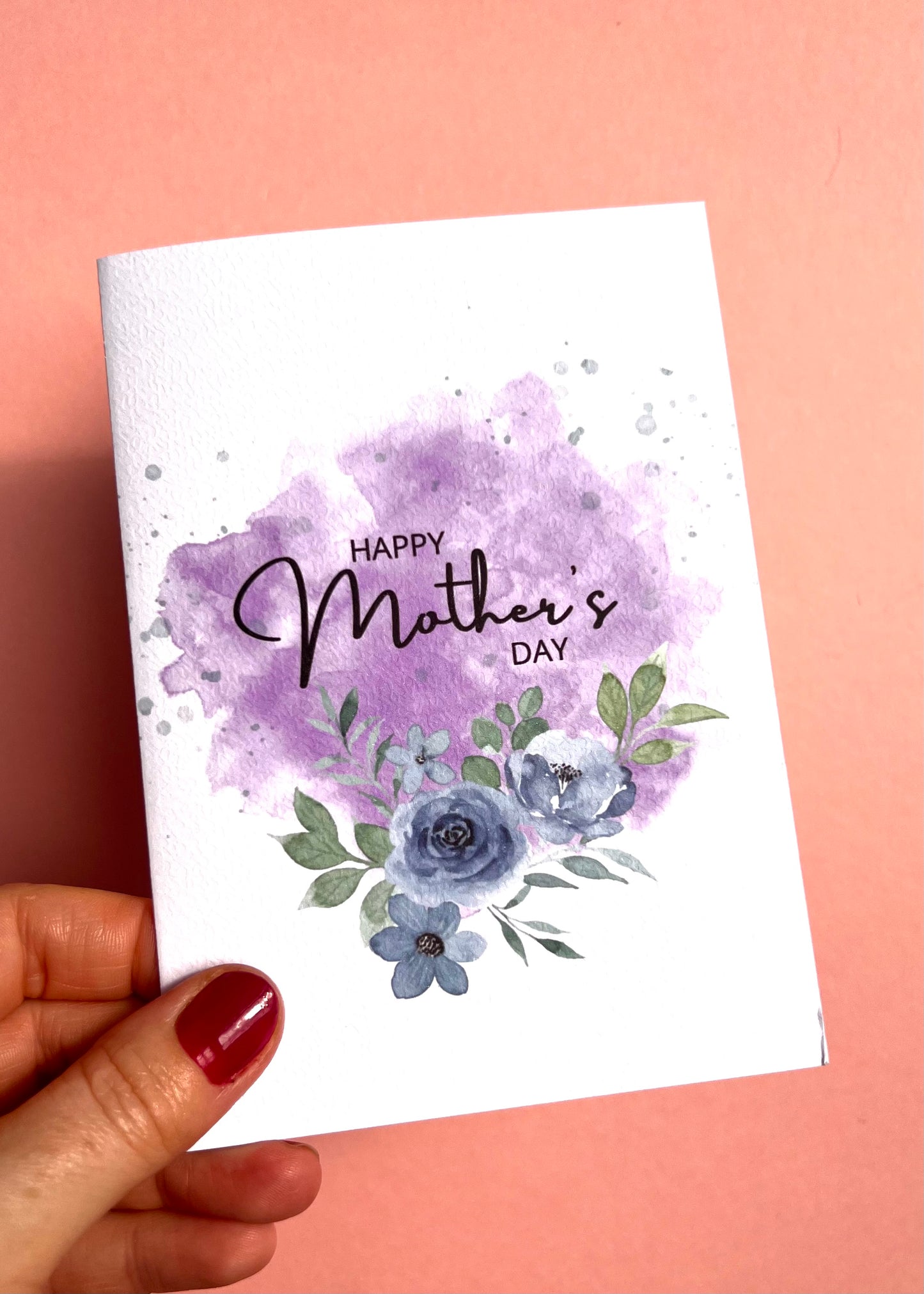 Mother’s Day Purple Floral Splash Greetings Card