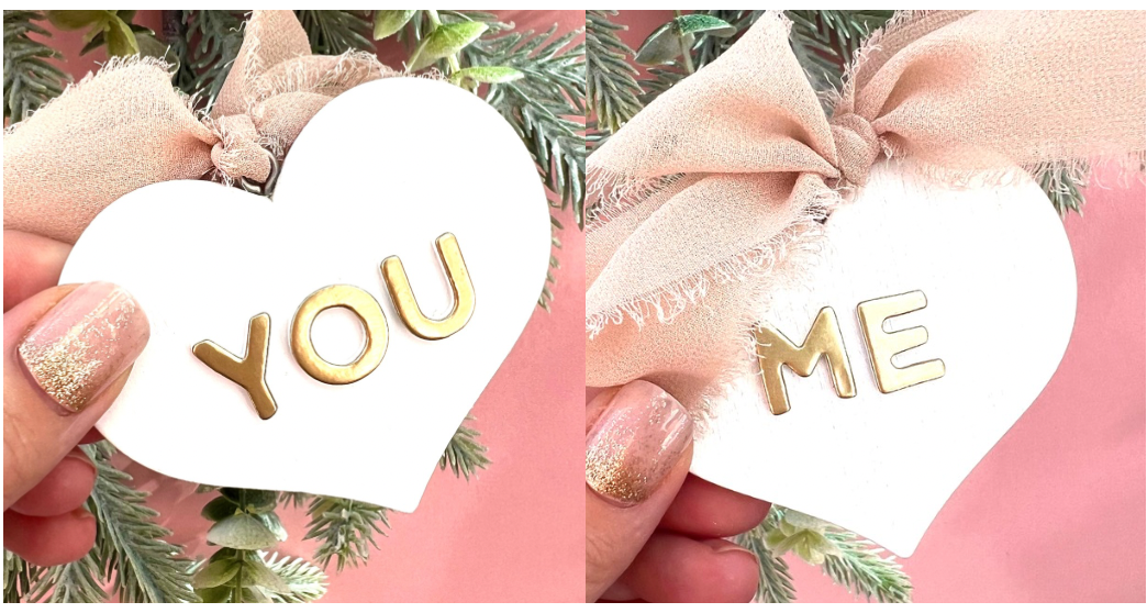 You & Me Double-sided Heart Bauble