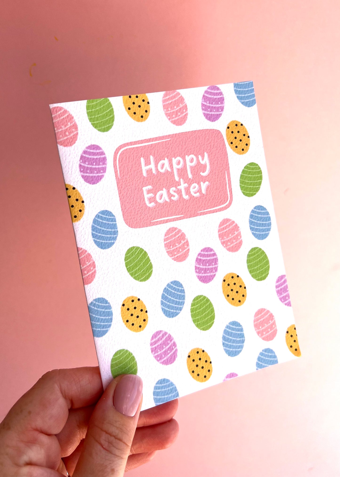 Multicoloured Easter Egg Greetings Card