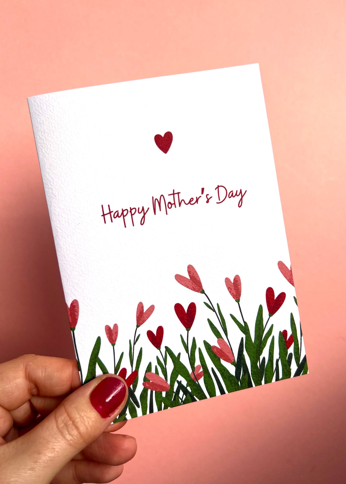 Mother’s Day Red Heart Greetings Card