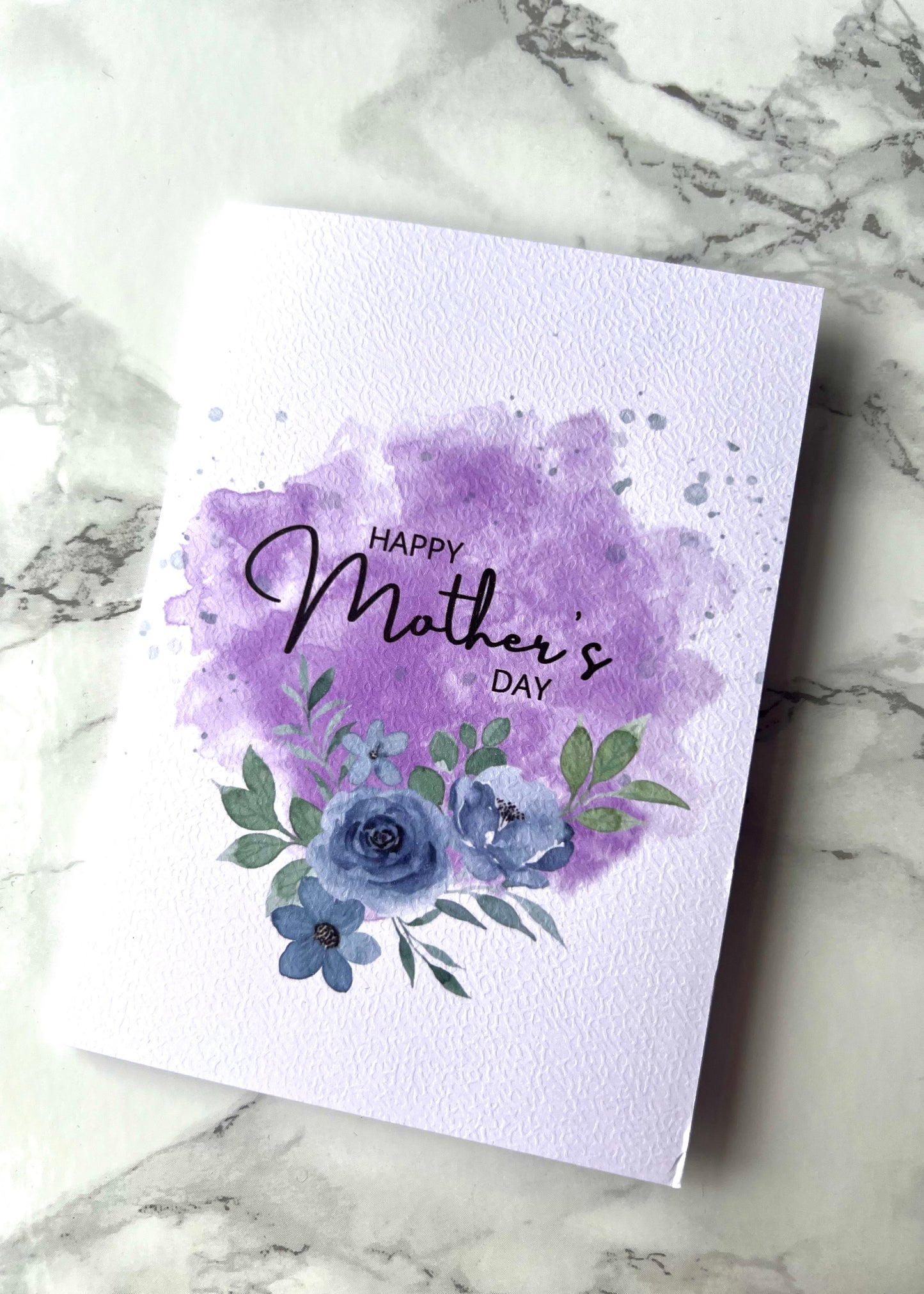 Mother’s Day Purple Floral Splash Greetings Card