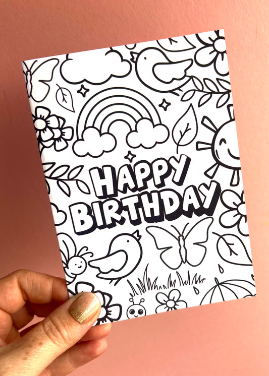 Colour Me Birthday Nature Card