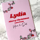 Personalised Pink Fairy Lights Christmas Card