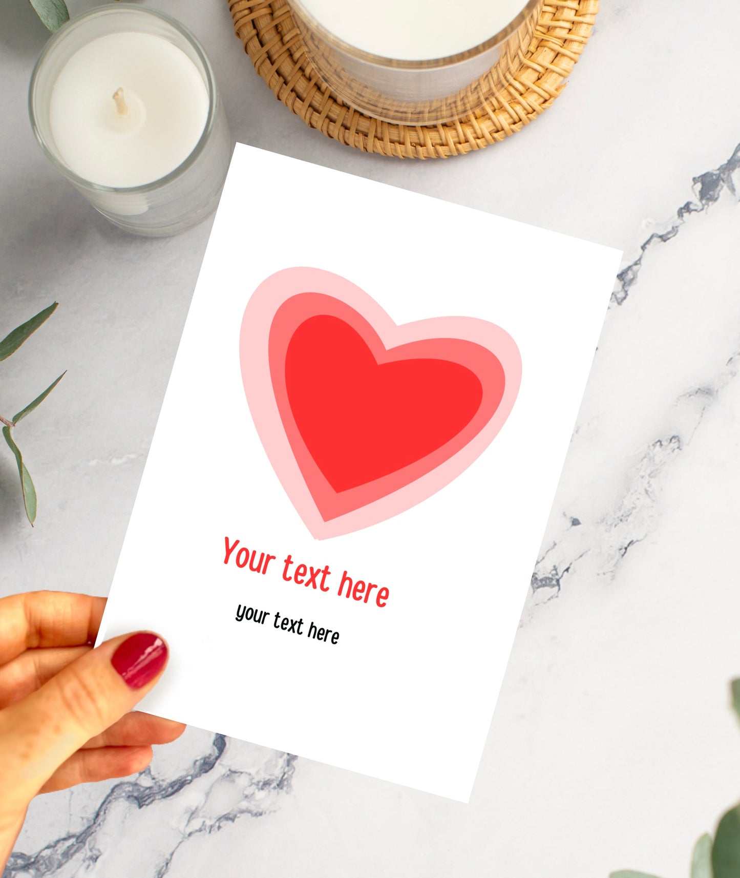 Personalised Valentines Heart Greetings Card