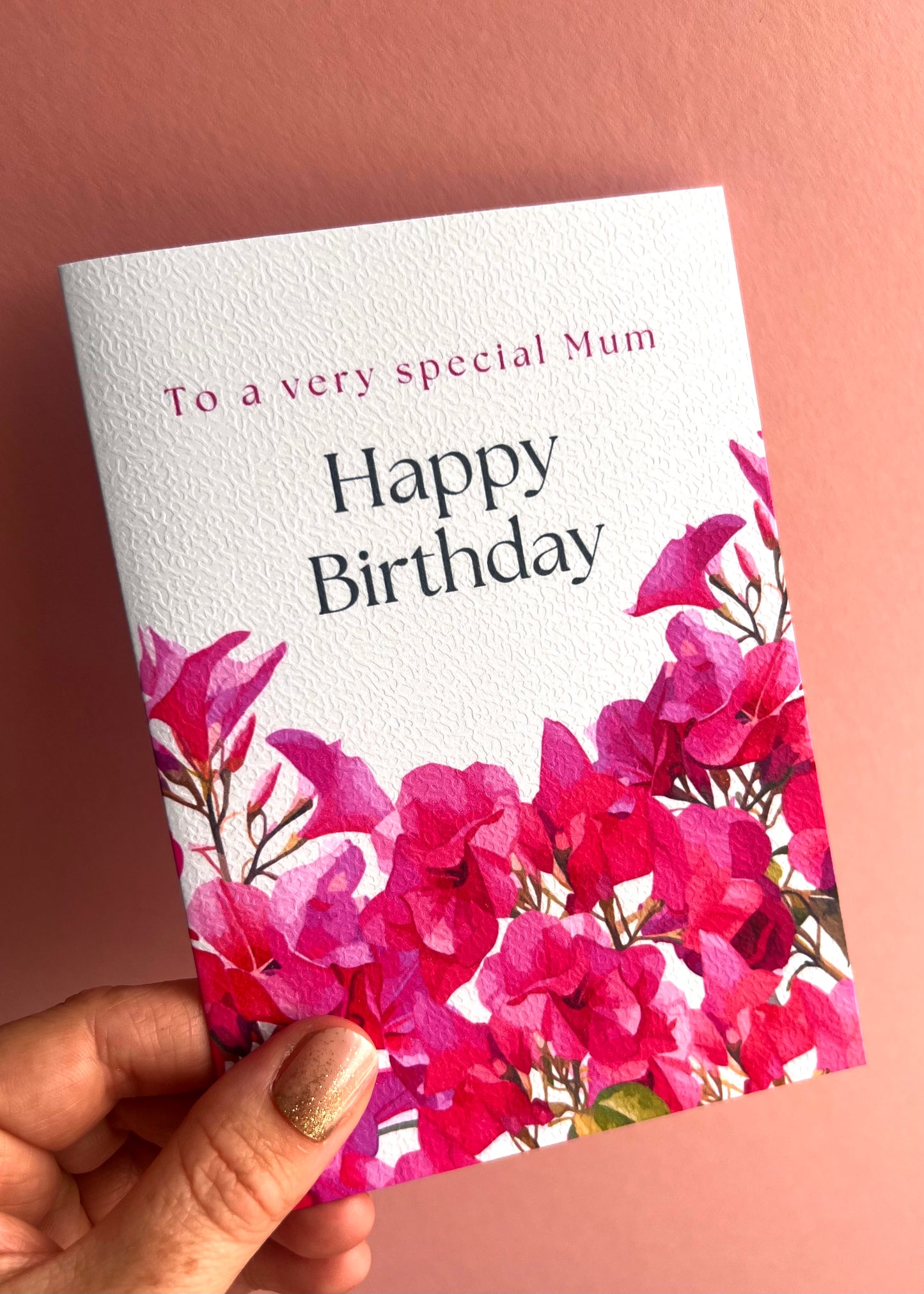 Pink Flowers Mum Birthday Card