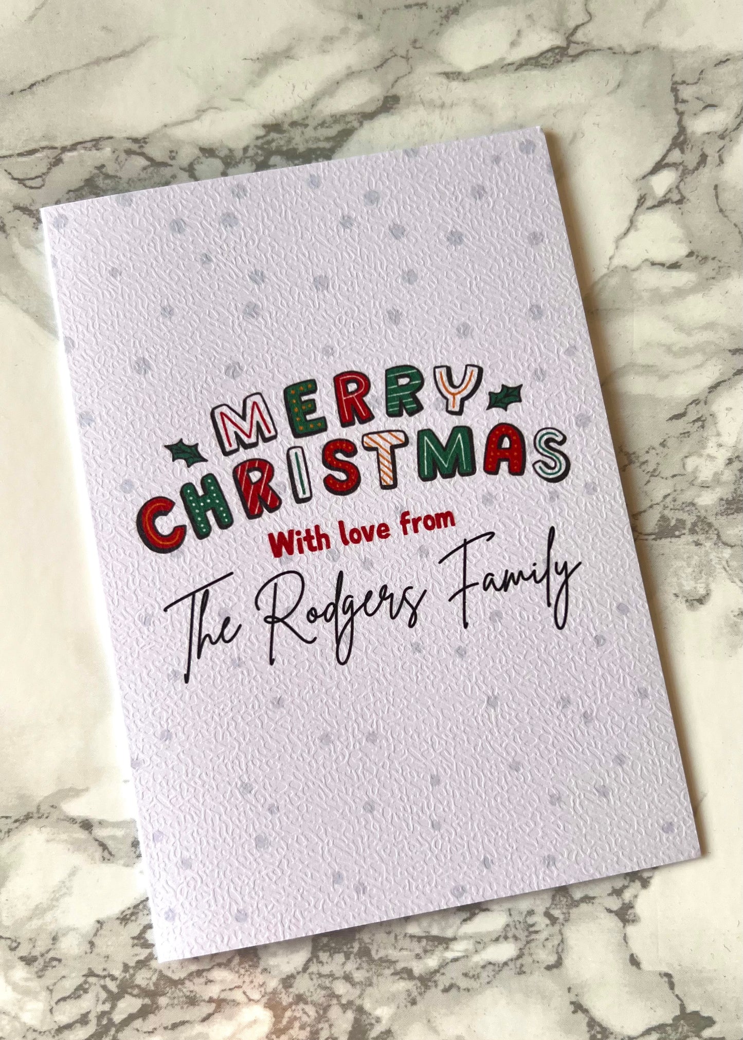 Personalised Merry Christmas Card