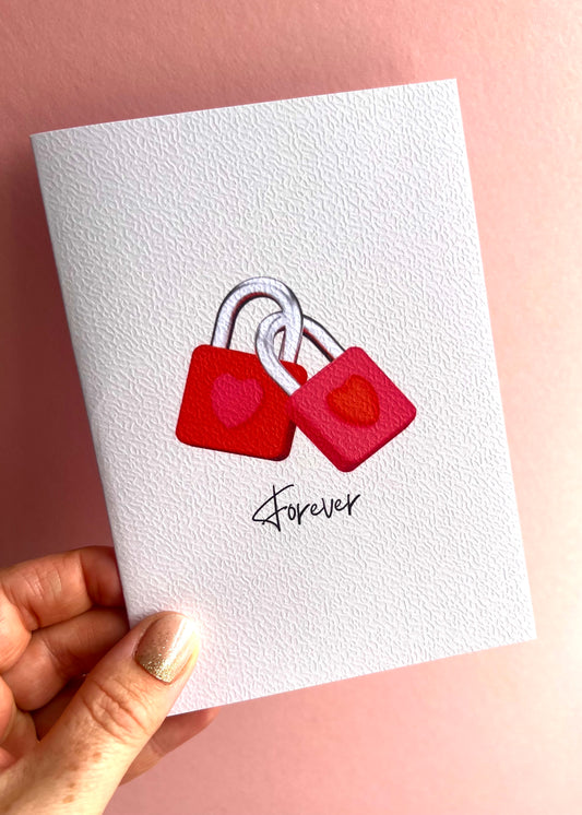 Padlock Forever Greetings Card