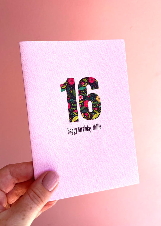 Personalised Flower Birthday Greetings Card