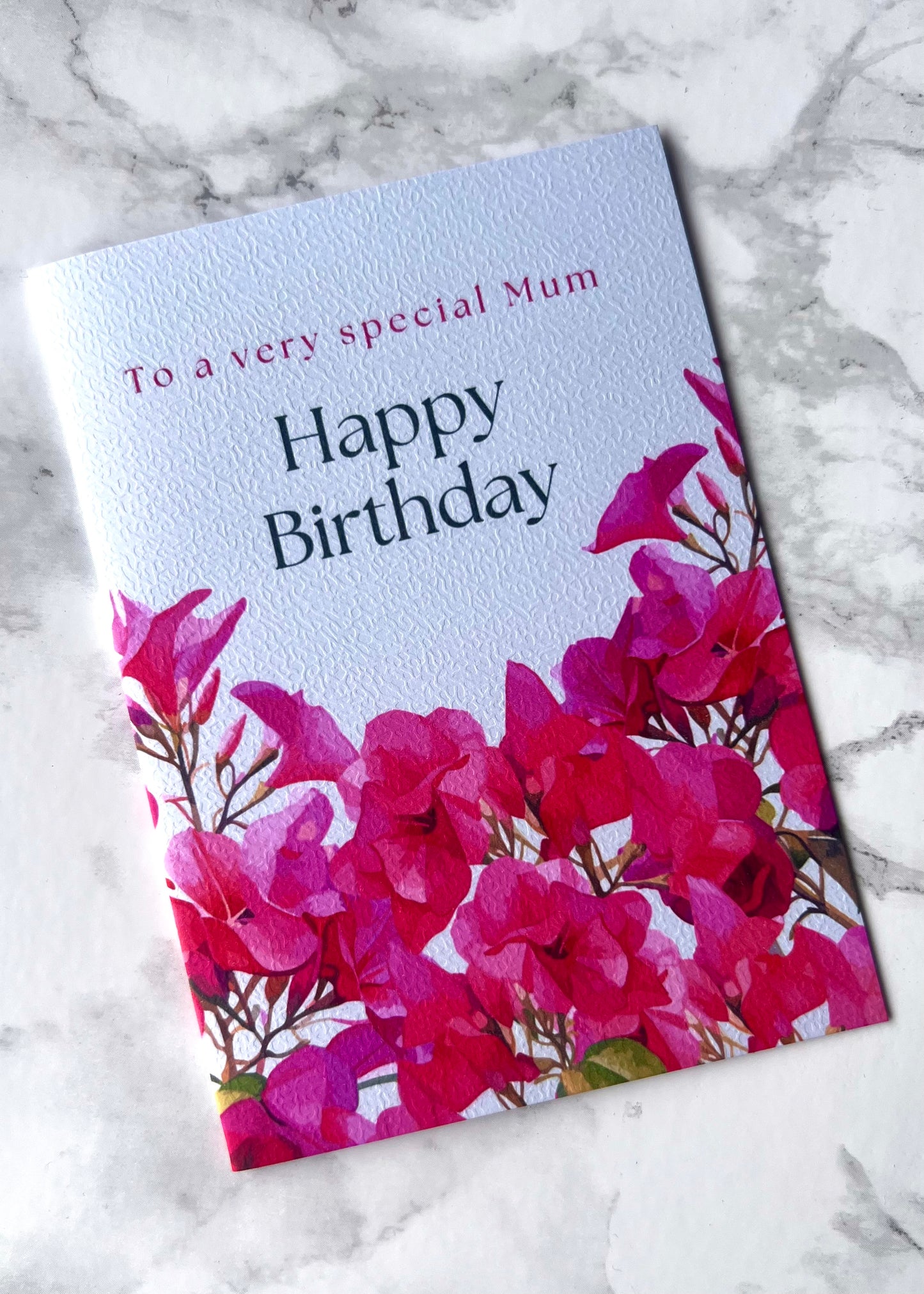 Pink Flowers Mum Birthday Card