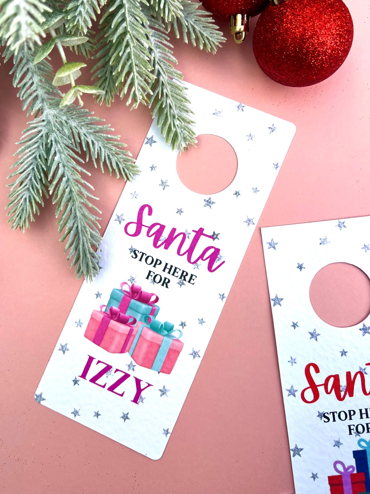 Personalised Santa Stop Here Door Hanger