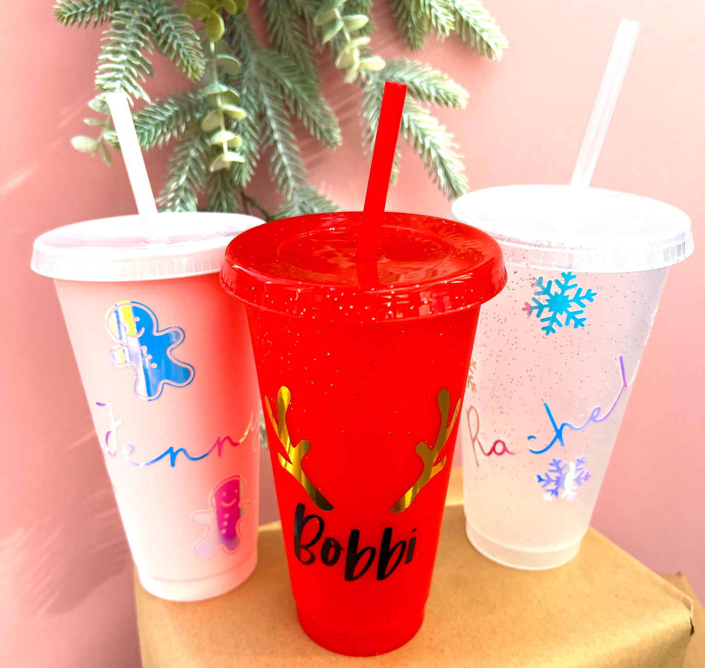 Personalised Red Rudolph Cold Cup