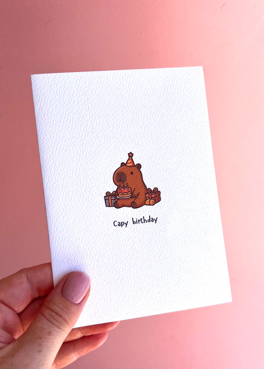 Capybara Birthday Greetings Card