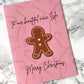 Personalised Pink Gingerbread Christmas Card