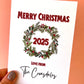 Personalised 2025 Wreath Christmas Card