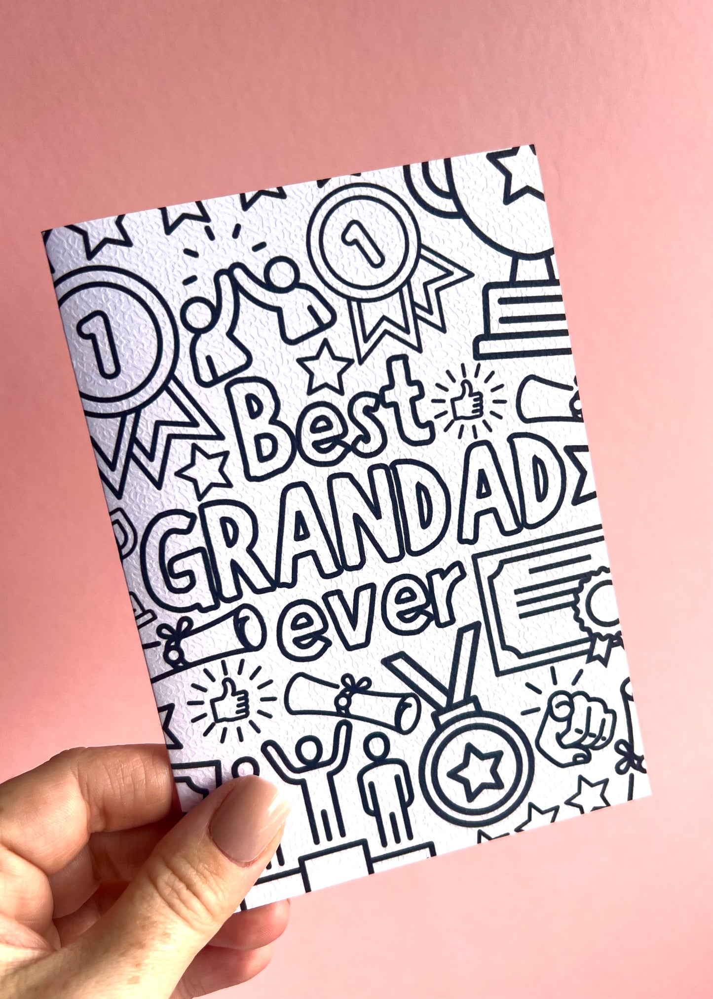 Colour Me Best Grandad Ever Card