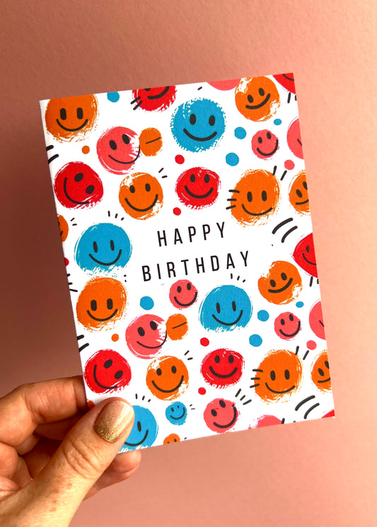 Happy Face Birthday Card