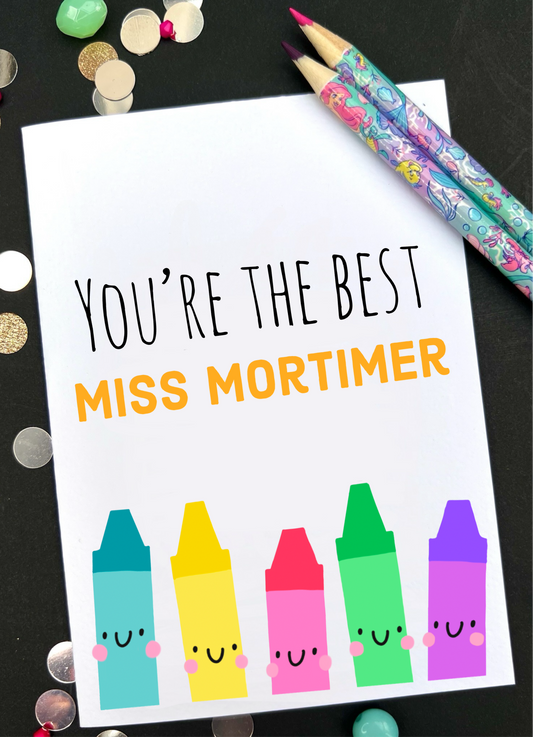 The Best Crayon Personalised Greetings Card