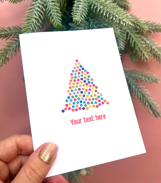 Personalised Bright Tree Christmas Card