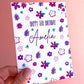 Personalised Purple Flowers Birthday Card